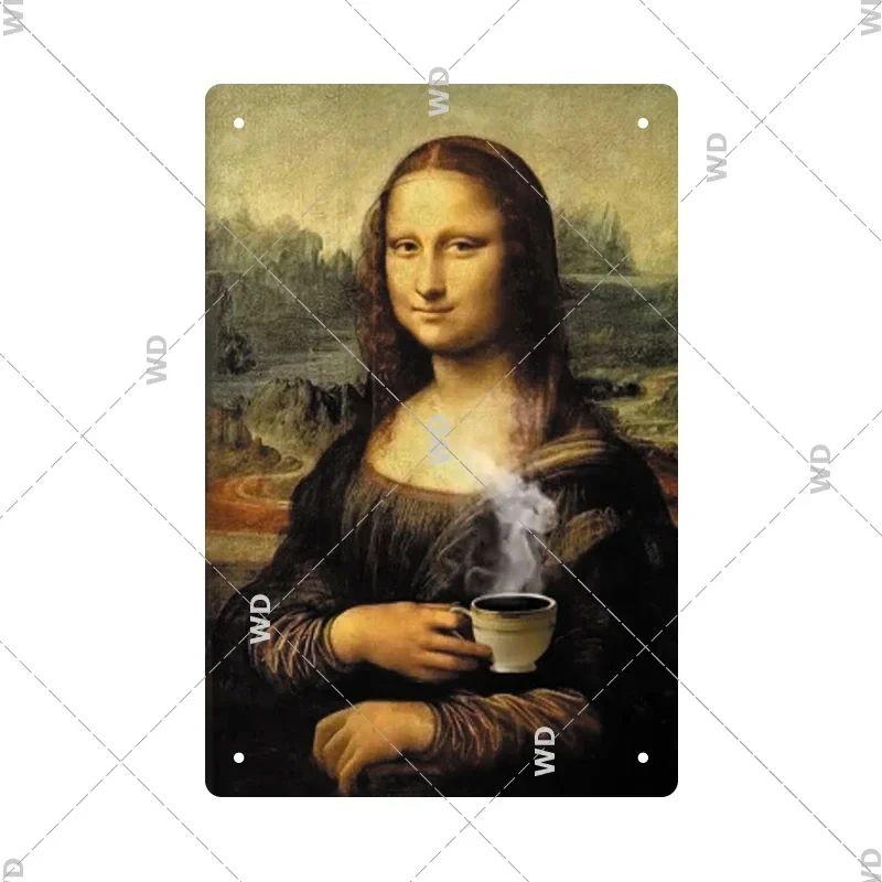 Vintage Mona Lisa Metal Tin Sign Retro Wall Art Home Decor Bar Pub Man Cave Gift