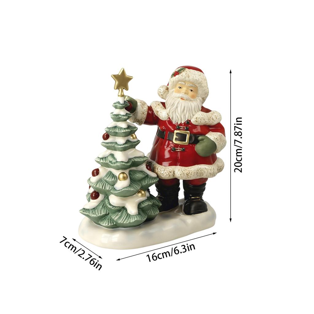 Classic Resin Santa Claus Miniture Statue Desktop Cabinet Ornament Crafts Christmas Atmosphere Gift Party Present