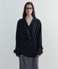 SIYAZU Sitp5306 Soft Open Collar Wrap Shirt_Black