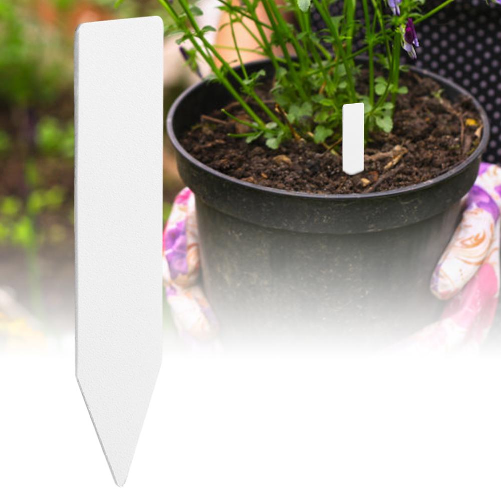 100 Pcs Plastic Flower Plant Name Gardening Stake Tag Label Marker (White)
