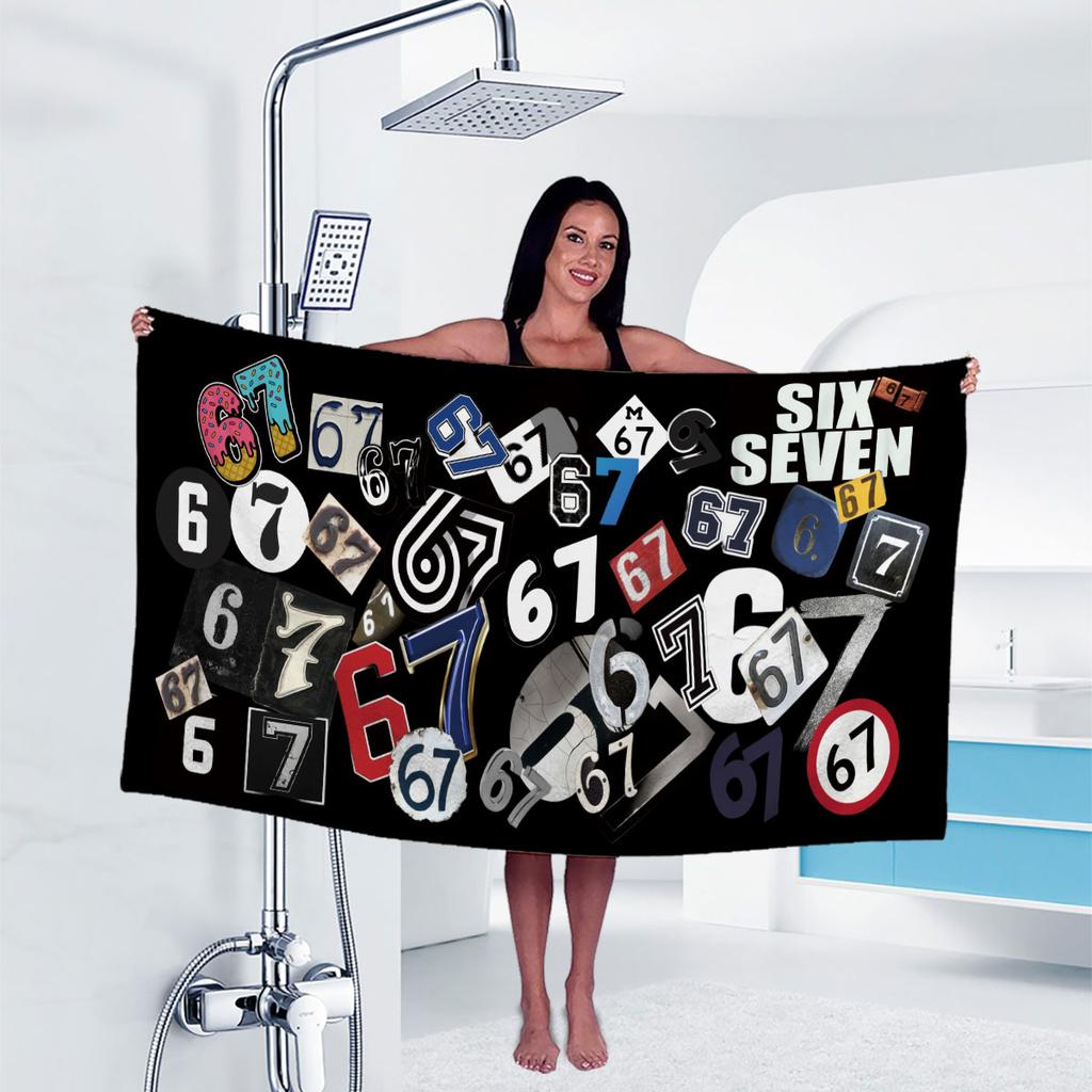 1pc 67 Element Printtowel Sports Quick-Drying Super Absorbent Camping Towel Super Soft Lightweight Gym Swimming Yoga Beach Towel