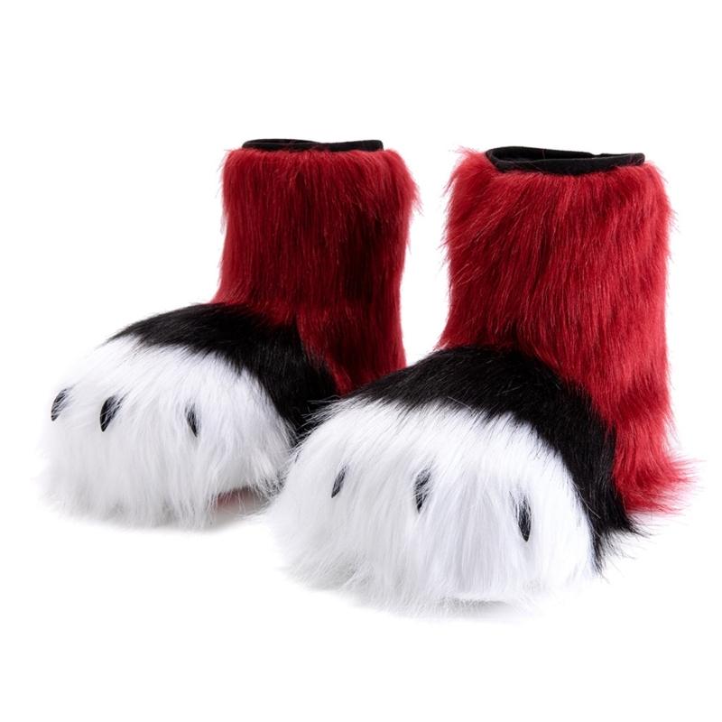 

Realistic Furry Animal Feet Costume Accessories Performances Role Play Footwear For Cosplay And Halloween Parties кларет