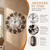 Metal Frame Wall Clock Iron Flower Wall-mounted Clock Elegant Decorative Clock  Kitchen