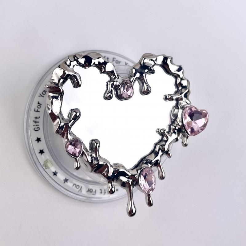 Magic Mirror Love Butterfly Magnetic Phone Stand Airbag Telescopic Magsafe Universal Metal Crystal