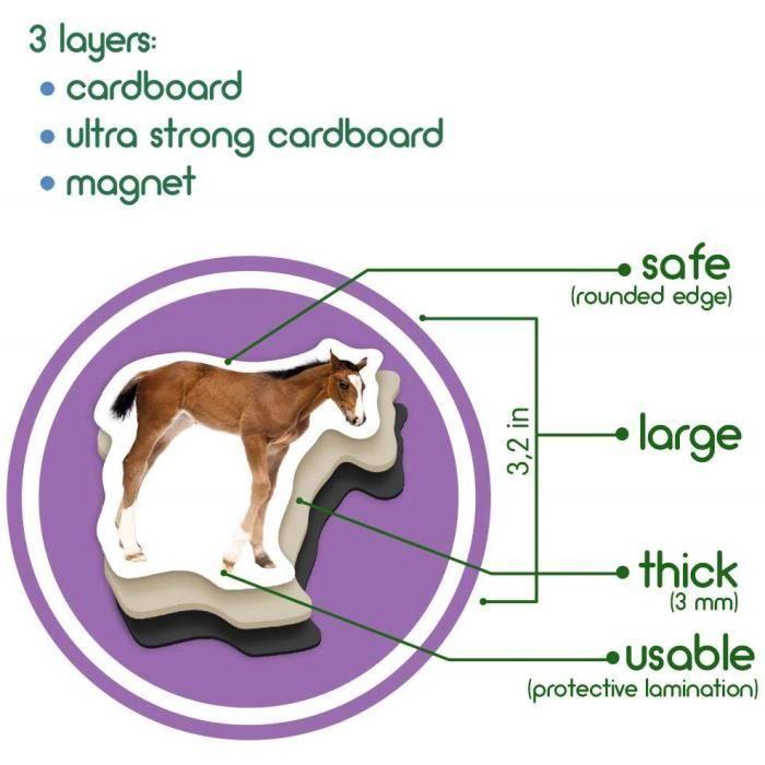 Magdum Magnets Farm Animals Mom and Baby Photos – Large Fridge Magnets for Toddlers – Child Toy Up To 3 Years 6310