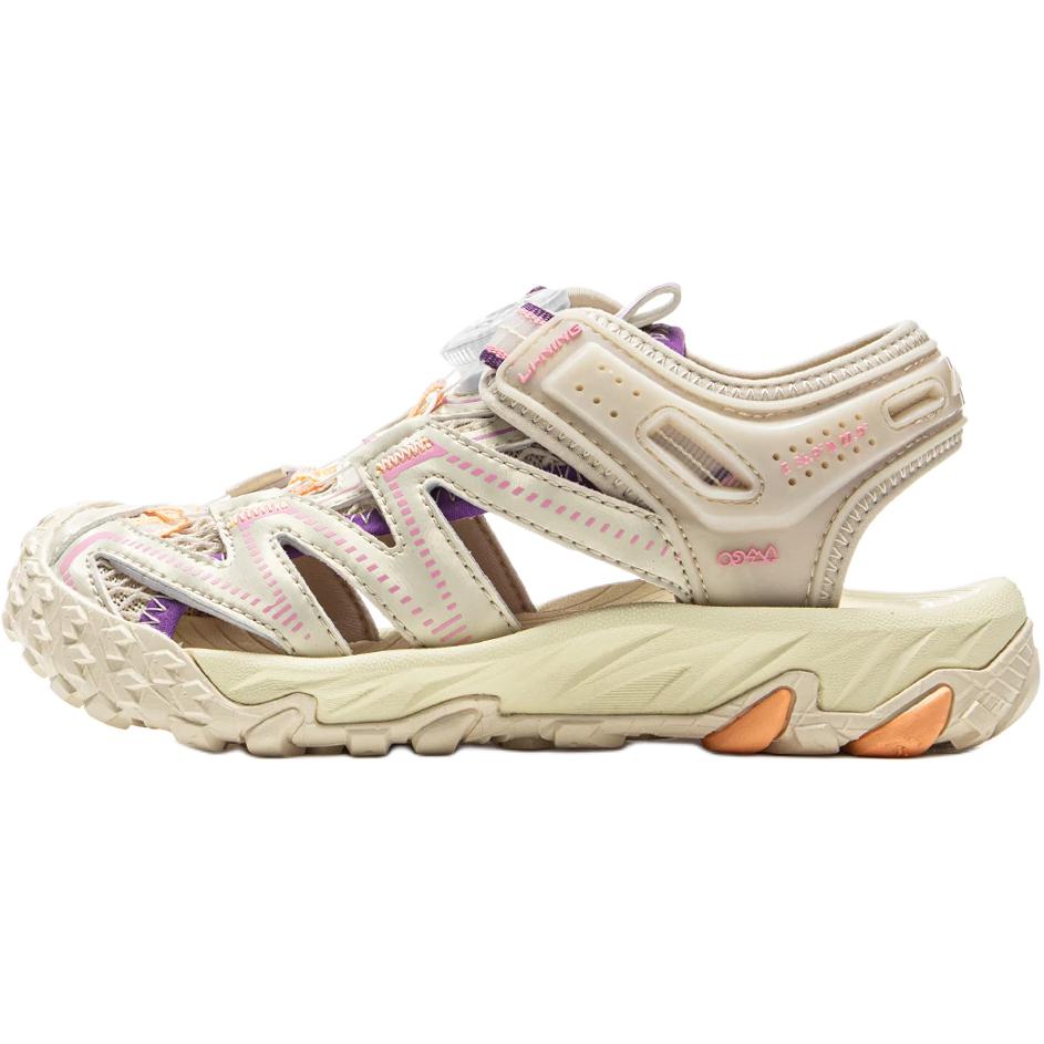 Li Ning Kids Outdoor Comfortable Sandals Kids Sandals Oatmeal-Gray YKEV028-4