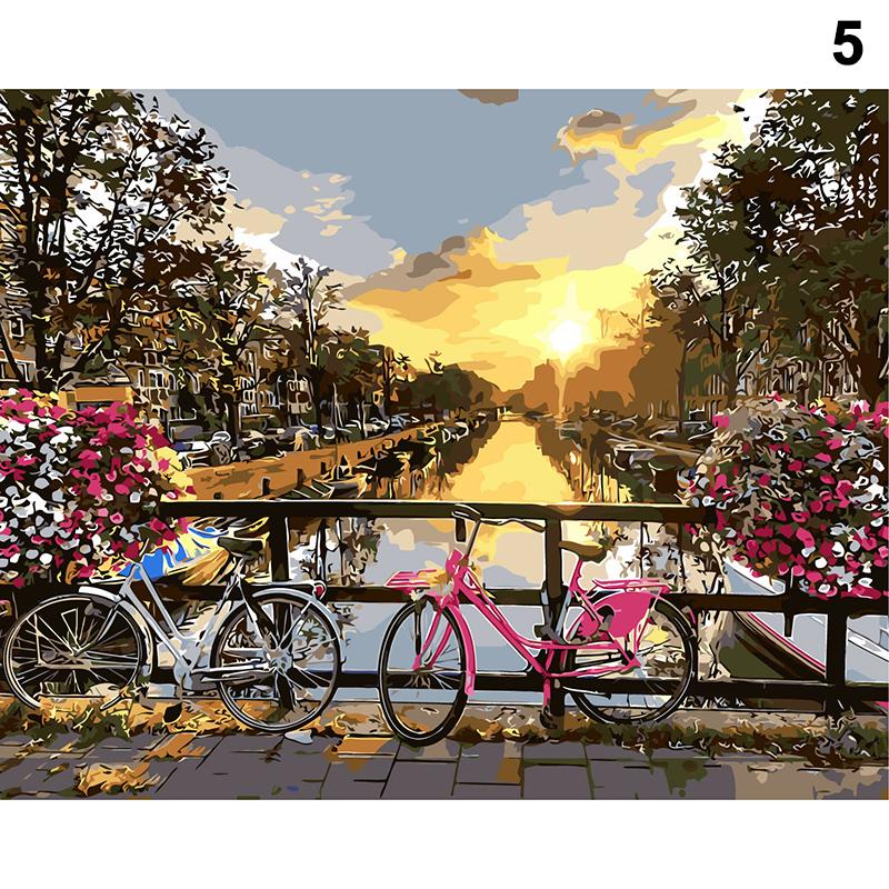 Paint By Number for Adults Scenery Oil Painting on Canvas Handmade Landscape Paint By Numbers Kits for Home Wall Decor 40X50CM