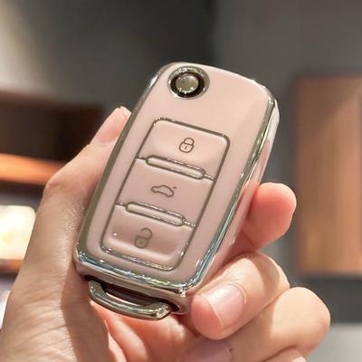 TPU Car Key Case Cover Shell Fob for VW Volkswagen Jetta Beetle Tiguan Soft TPU Full Covers Protector Golf Passat GTI Keys Case