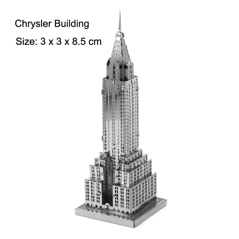 3D Metal Puzzle Architecture Series: Eiffel Tower, Lighthouse, White House, Sleeping Beauty Castle Assembly Model Birthday Gift.