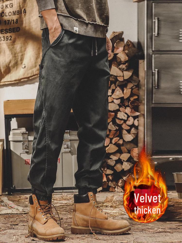 Jay Leno Men's Retro Overalls: American Heavyweight Loose Cuffed Casual Pants for Autumn.