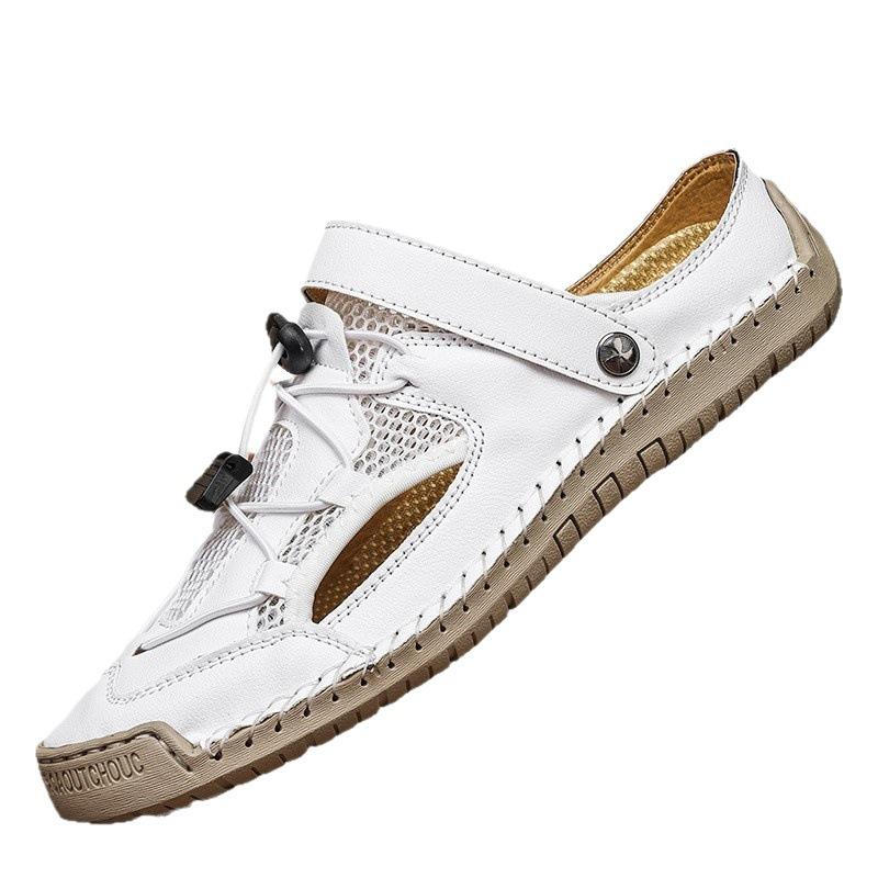 Popular Men's Hand-stitched Beach Sandals Men's Summer Casual Outdoor Mesh Breathable Cool Slippers Large Size