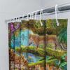 Tropical Rainforest Theme Waterproof Mold-proof Shower Curtain Home Decor Leopard Pattern Bath Curtain Creative Bathroom Item