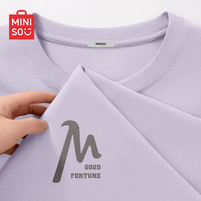 MINISO Men's Loose Fit Heavyweight Cotton Round Neck T-Shirt