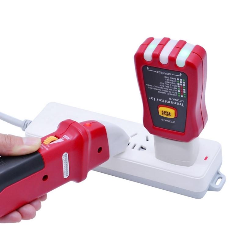 AC90-120V Circuit Breaker Finder Tracer Tool Set with Electrical Integrated GFCI Outlet Socket Tester Beeper Indication