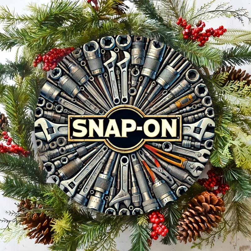 SnapOn Brand Round Metal Sign Perfect for Room Wall Restaurant Bar Cafe Garage Decor Ideal Holiday Gift for Christmas