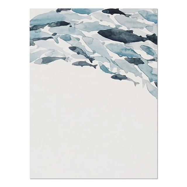 Nordic Simple Abstract Fish Group Posters and Prints Wall ArtCanvas Painting Decorative Picture for Living Room Minimalist