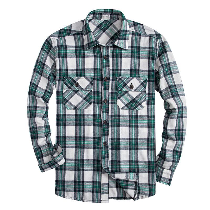 Fashion Casual Versatile Simple Plaid Tooling Long Sleeve Shirt Trendy Shirt Youth