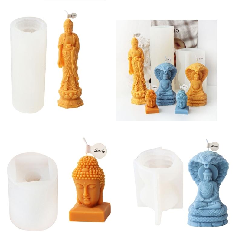 3D Buddhas Candle Silicone MoldNon Stick Easy To Demold for DIY Candle