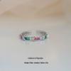 Beixi Women's High-End Sterling Silver Cross Ring with Rainbow Zirconia - Niche Luxury Cool Style