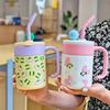 Ceramic Liner Thermos Cup for Girls with High Value 2025 New Desktop Straw Water Cup with Tea Warehouse Office Cold