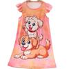 Girls' 3D Dog Print Sleeveless Nightgown Pajamas
