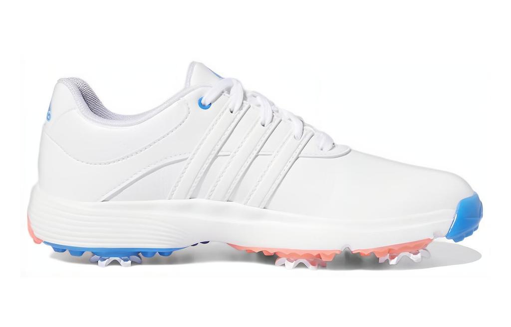 adidas Zapatillas de Entrenamiento Antideslizantes Resistentes a la Abrasión Tour360 22 Golf J para Niños Blancas Azules Adolescentes GV9665