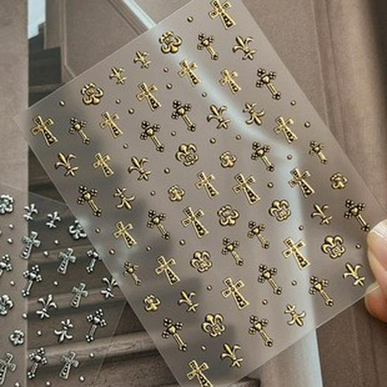 Retro Exquisite Ant Figure Nail Stickers - Cross & Hot Stamping Style (YT6931)