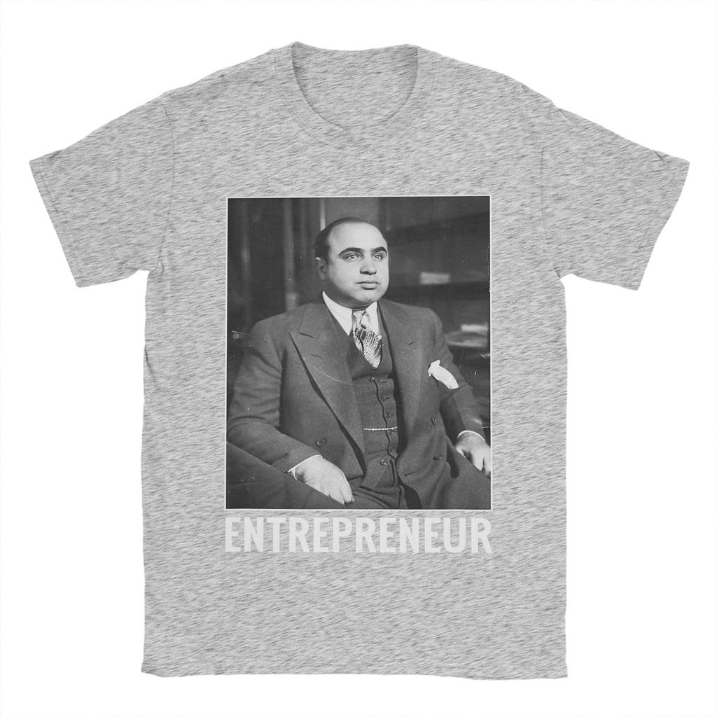 Capone Hustle Mens Black Gangster Cotton T Shirt For Men Summer  Vintage TShirts O Neck Popular Tee Shirt Oversize Print Tops