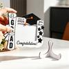 Wood Graduation Photo Frame for Desk Placement, Standing Display with Rear Panel for a Cherished Achievement Photograph