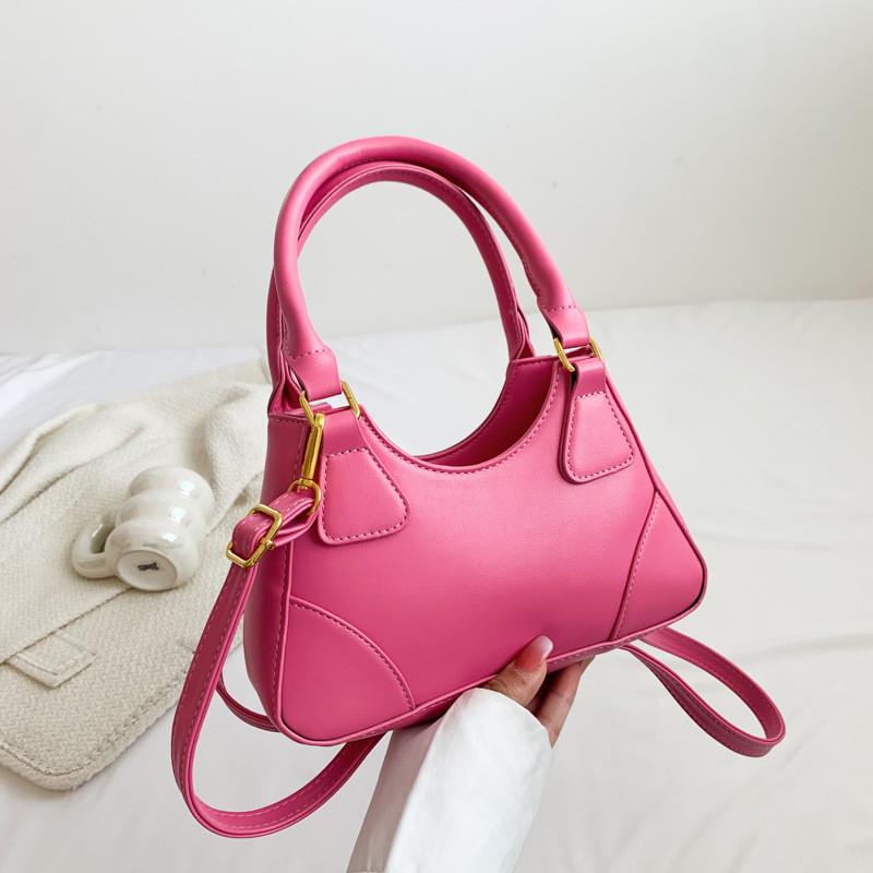 Fashionable Chic Crescent Handbag For Women Stylish Streetwear Design Available In Blue Pink And Green