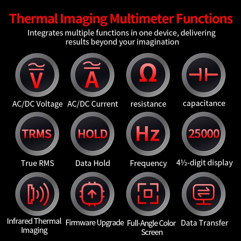 R02 ZOYI Thermal Imaging Camera & Multimeter 240x240 Resolution -20~550℃ 2.4inch Screen for Pipeline Building HVAC Heating Test
