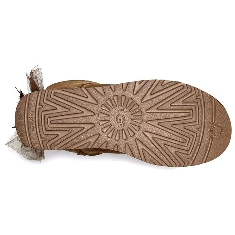 (WMNS) UGG Mini Bailey Tulle Bow 'Brown' Women's 1019994-CHE
