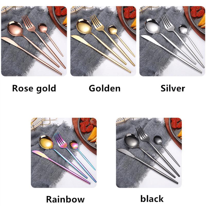 16-teiliges modernes Besteckset aus Edelstahl – langlebige, rostbeständige Utensilien für den Heim- und Restaurantgebrauch