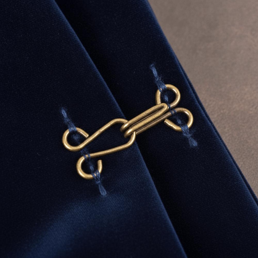 Bronze Sewing Hooks Eyes Durable Metal Fur Coat Hook Fasteners Covered Hook Eye Closures  For Coats