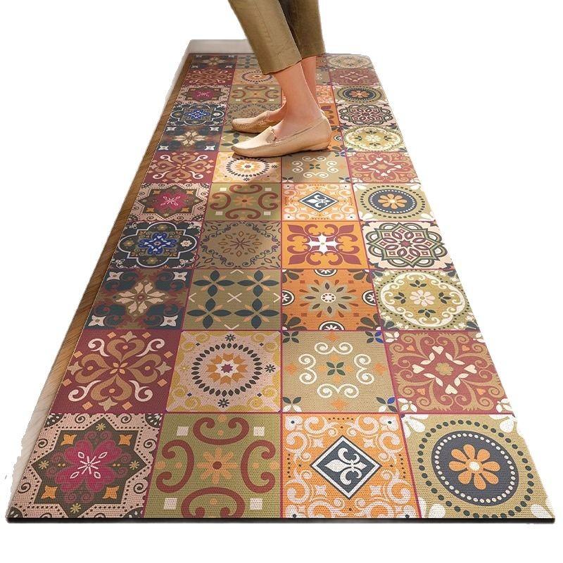 American Flower Tiles Diatom Mud Floor Mat Household Quick-drying Water Absorption Pad Dirt-resistant and Easy-to-clean Anti-slip Pad