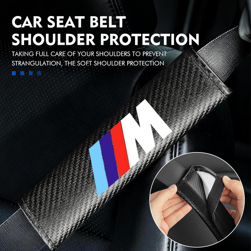Carbon Car Seat Belt Cover Shoulder Protector Accessories For BMW M 1 3 4 5 6 7 Series X1 X3 X4 X5 G20 G38 F48 E36 E39