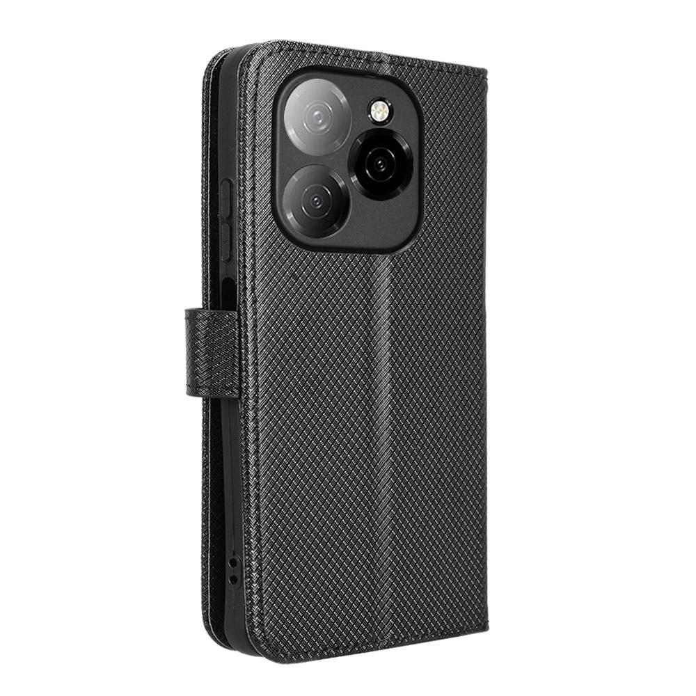 For TECNO Spark 20 Pro 5G/KJ8 Phone Stand Case Diamond Texture PU Leather Cover Wallet