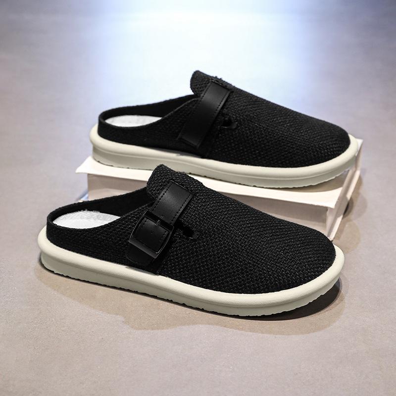 

Baotou half drag 2025 new spring and summer breathable lightweight soft sole versatile sports and leisure shoes men s one-pedal cloth shoes 39 чёрный