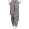 Women's Fashionable Checkered Elastic Waistband Loose Pocket Casual Pants