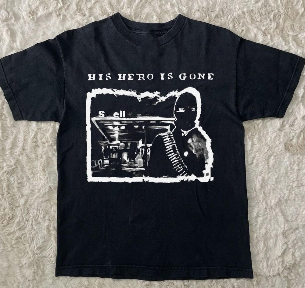 

NEW His Hero Is Gone Band Short Sleeve Cotton Black All Size Shirt Unisex T-Shirt - Men s Summer Cotton Graphic Tee S разноцветный