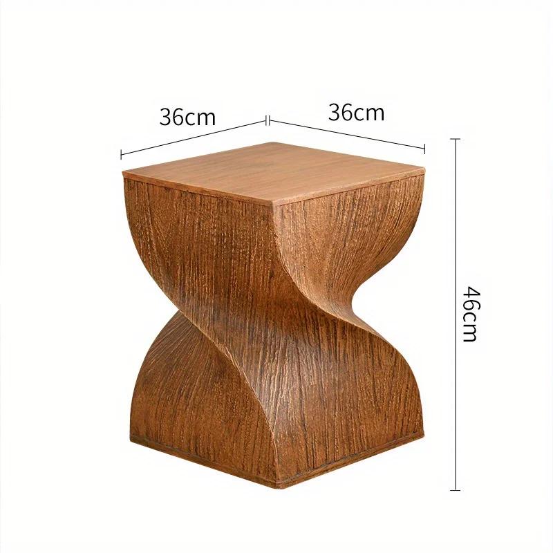 Nordic Coffee Table Imitation Wood Grain Edge Table Creative Bedroom Bedside Table Office Decorative Side Table Oxide Material