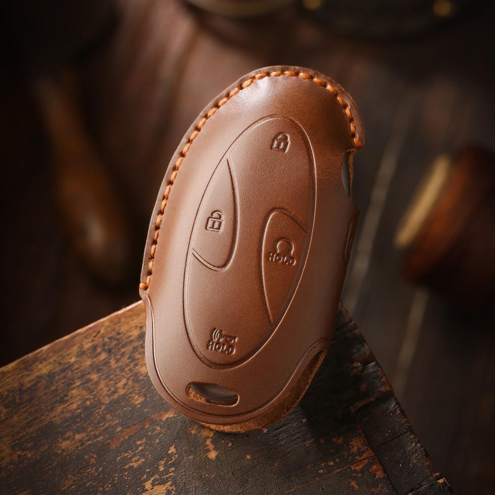 Capa de Chave de Couro Vintage Feita à Mão Capa Protetora Premium para Chaves de Carro Hyundai Estilo Coreano