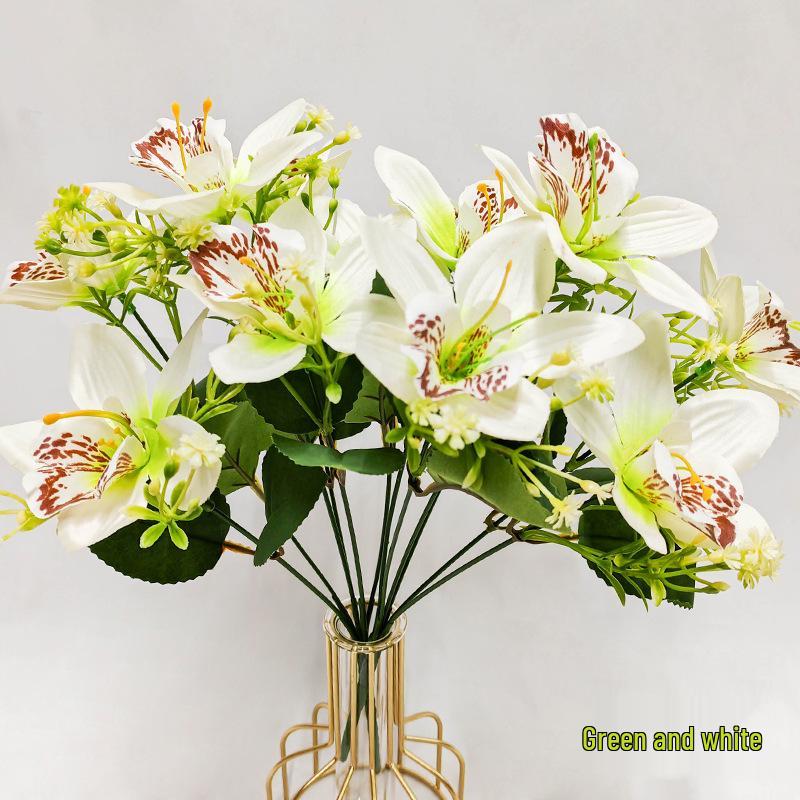 Silk Orchid Bouquet Winter Style Wedding Decor Handcrafted Dining Table Ornament