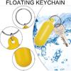 2 Pack Floating Keycha for Boat and Water Sports, Yellow Pill-Shaped Float Key Rings for Kayak, Sailing, Surfing, Fishing, Jet Ski, Car or House
