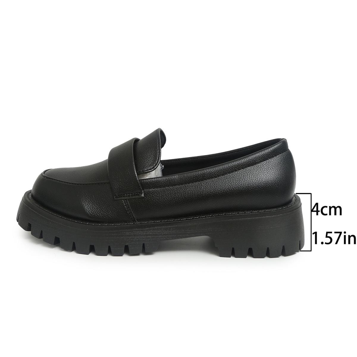 

Маленькие кожаные туфли женские новые темпераментные ретро студенческие одинарные туфли на платформе женские 43 чёрный