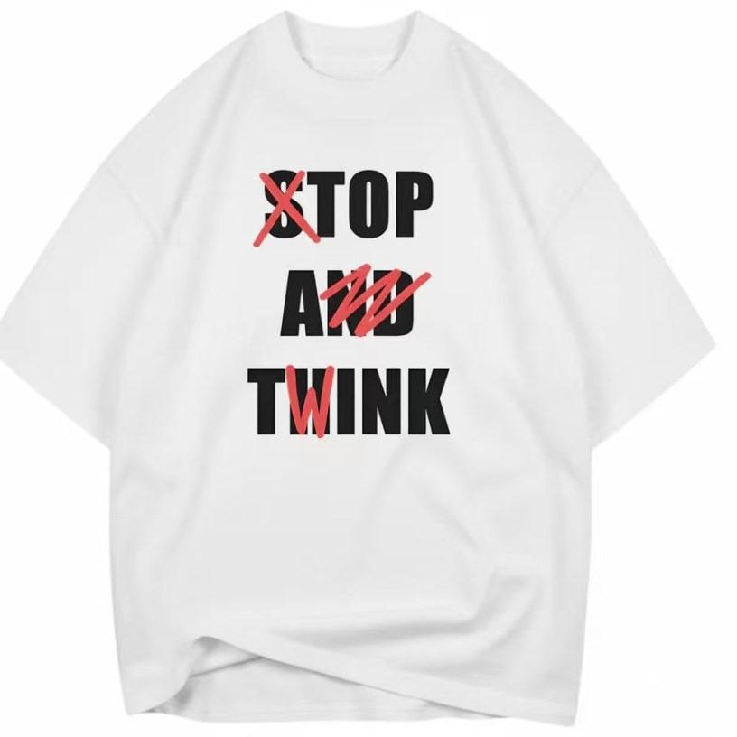 Stop And Think Funny Graphic Tee Cotton Unisexs Unisexs Tshirt Vintage Streetwear