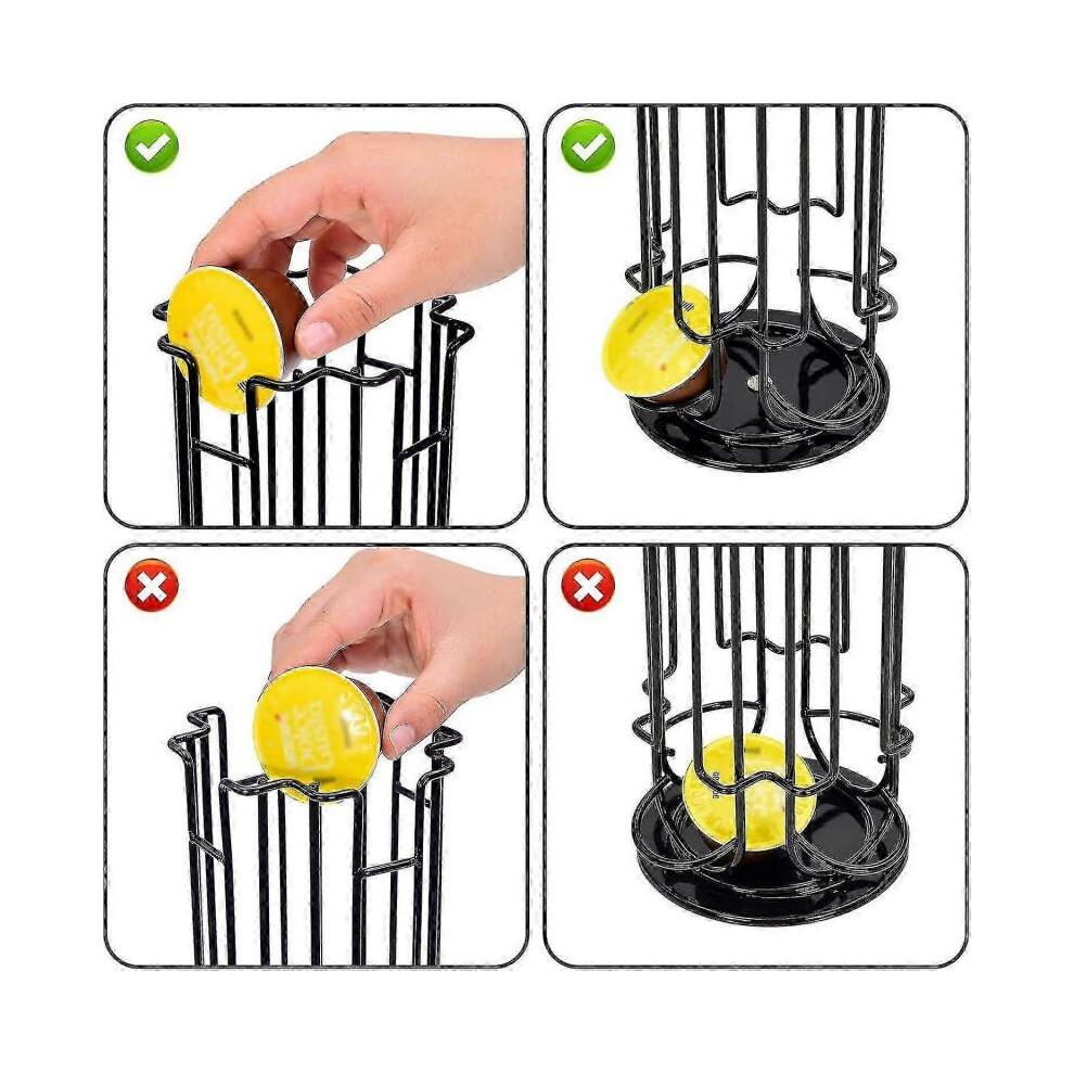 Capsule Holder for 32 Dolce Gusto Capsules, Holder for Storing Coffee Capsules, Non-slip Base, Rotatable, Black