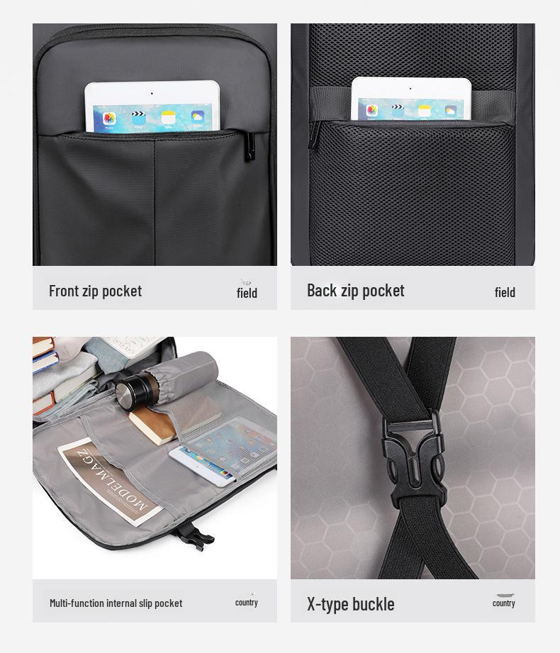 Men's Waterproof Business Backpack with Large Storage for Commuting, Travel, and Laptop.