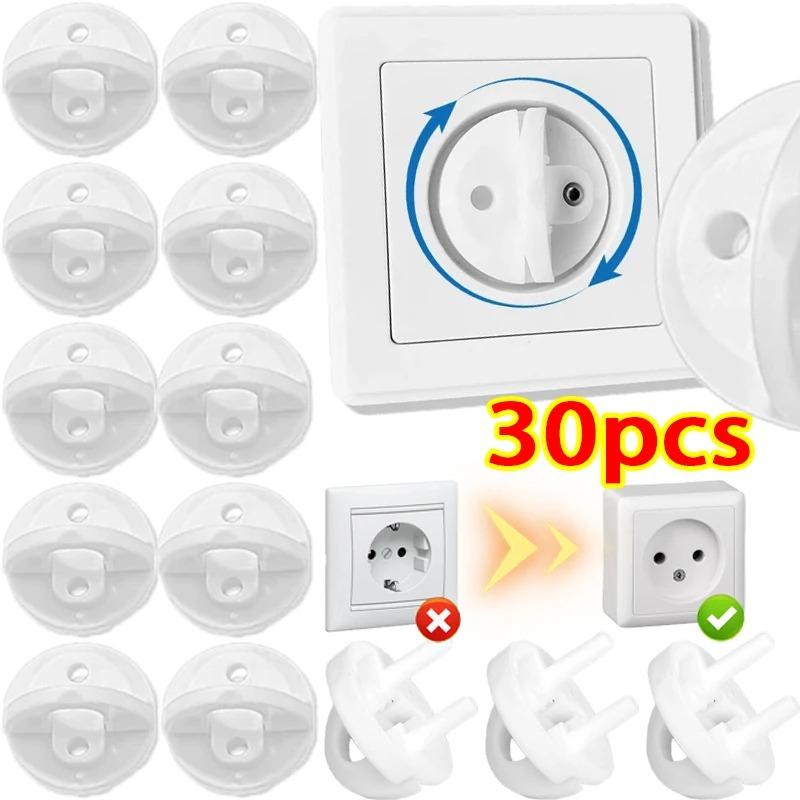 1-30Pcs Electrical Safety Socket Protective Cover Baby Care Safety Guard Protection Counter Electric Shock Rotate Protectors