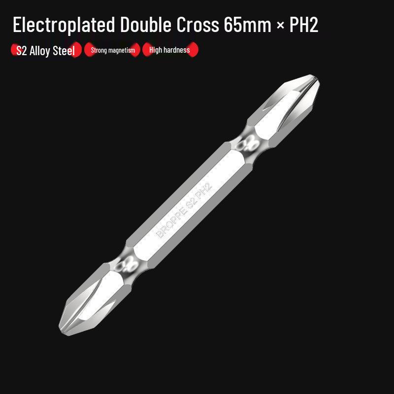 BROPPE Extended Cross Head Electric Screwdriver & S2 Bit Set, High Hardness Fine Head